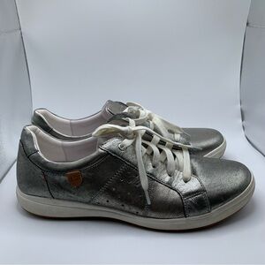 Josef Seibel Caren 01 metallic grey fashion sneakers EUC size 41 US 10.5 2349